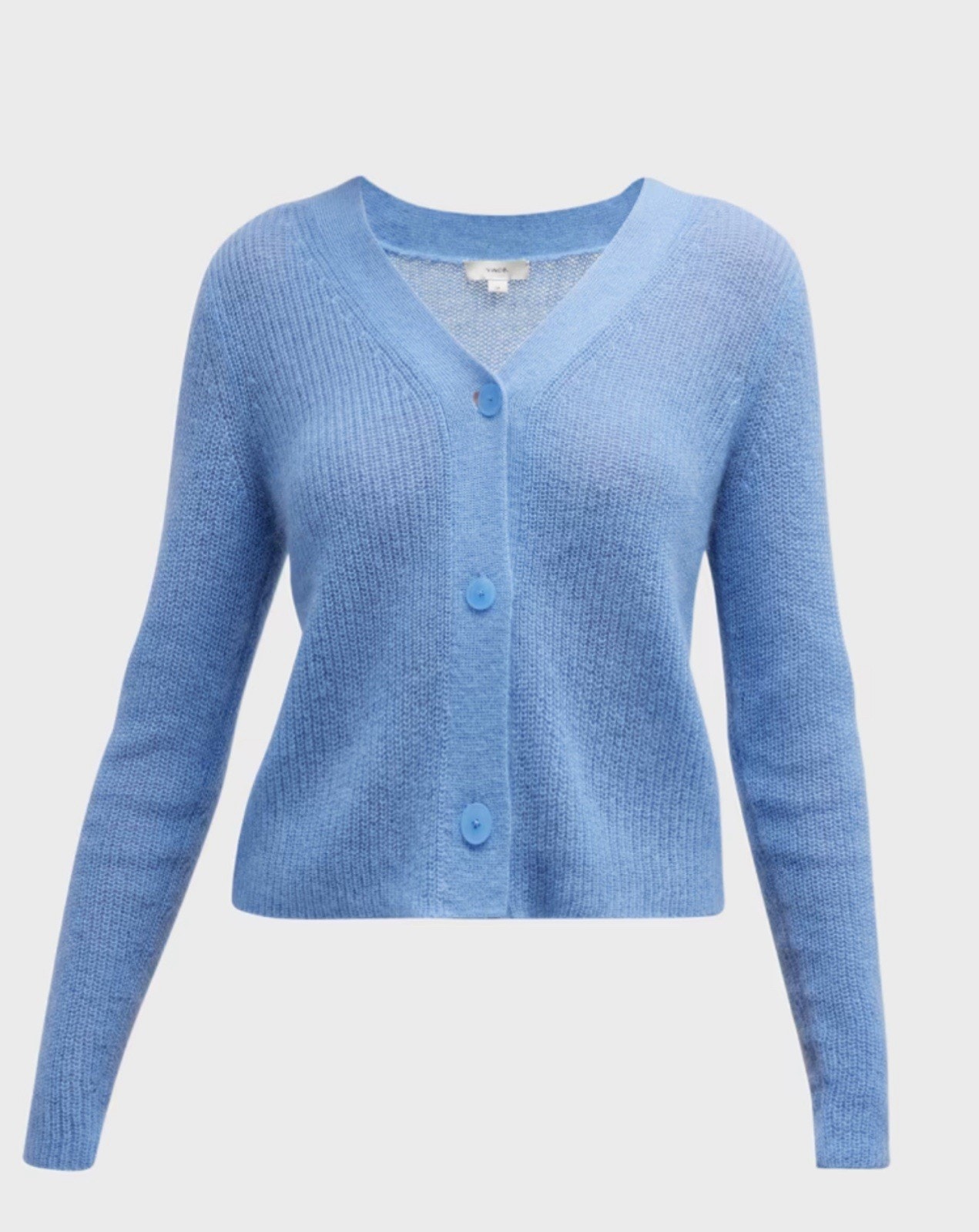 Vince Cardigan Sweater Featherweight Blue Mohair Wool Xl